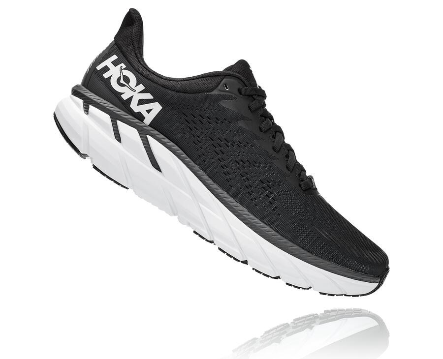 Zapatillas Running Hoka One One Hombre - Clifton 7 - Negras/Blancas - FJV821794